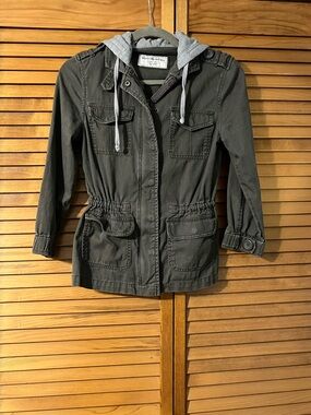 Sound & Matter Olive Green Hooded Utility Jacket
